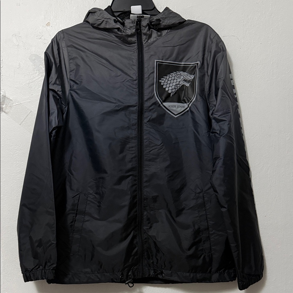 Game of Thrones House of Stark Adult Hooded Gray Windbreaker NWOT Size XS